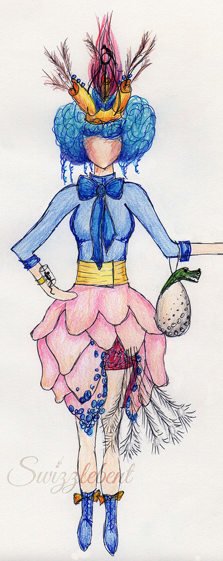 Mardi Bosch: The Garden of Earthly Delights costume sketch by Hollie Garrison (Swizzlebent)